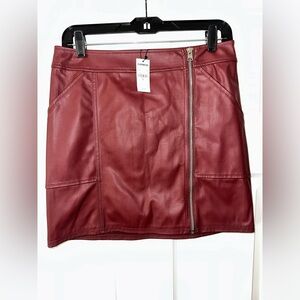 Express. Leather Like Burgundy Mini Skirt.